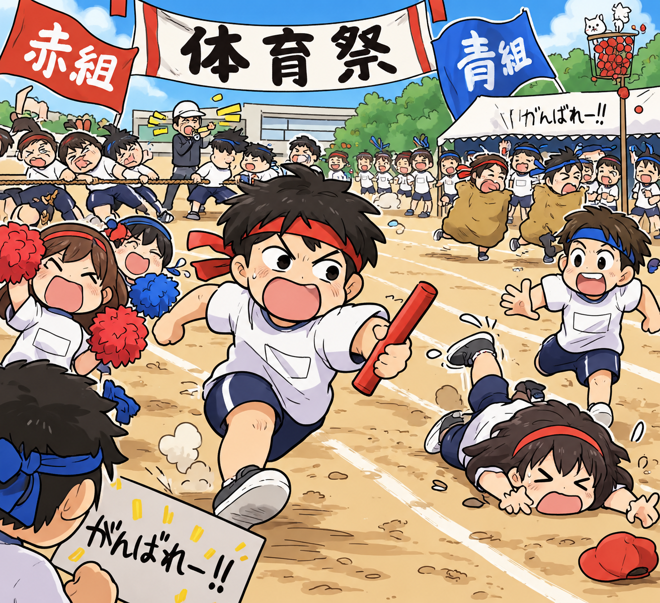 体育祭日和の秋晴れだ