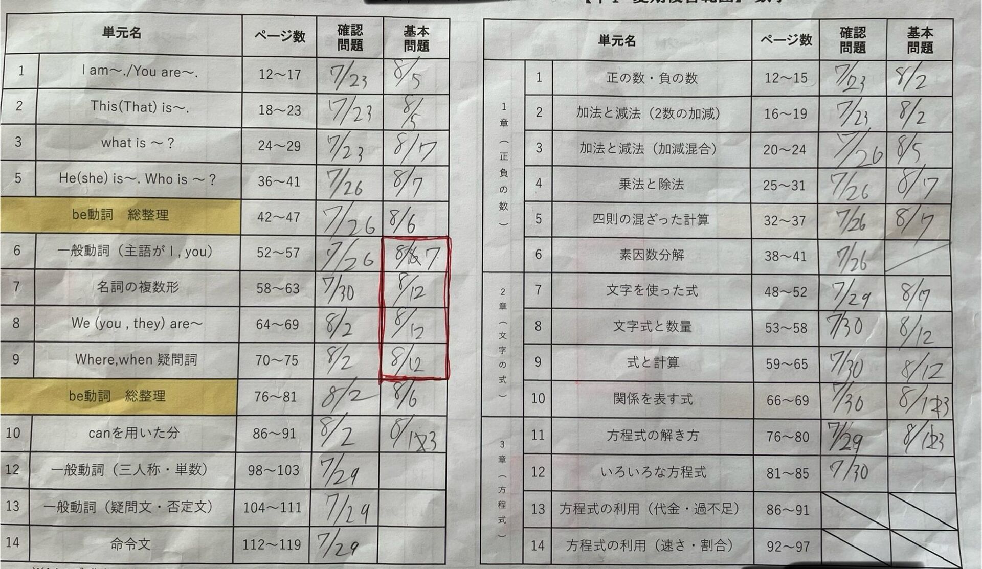 夏の復習範囲終えた子達「だけ」