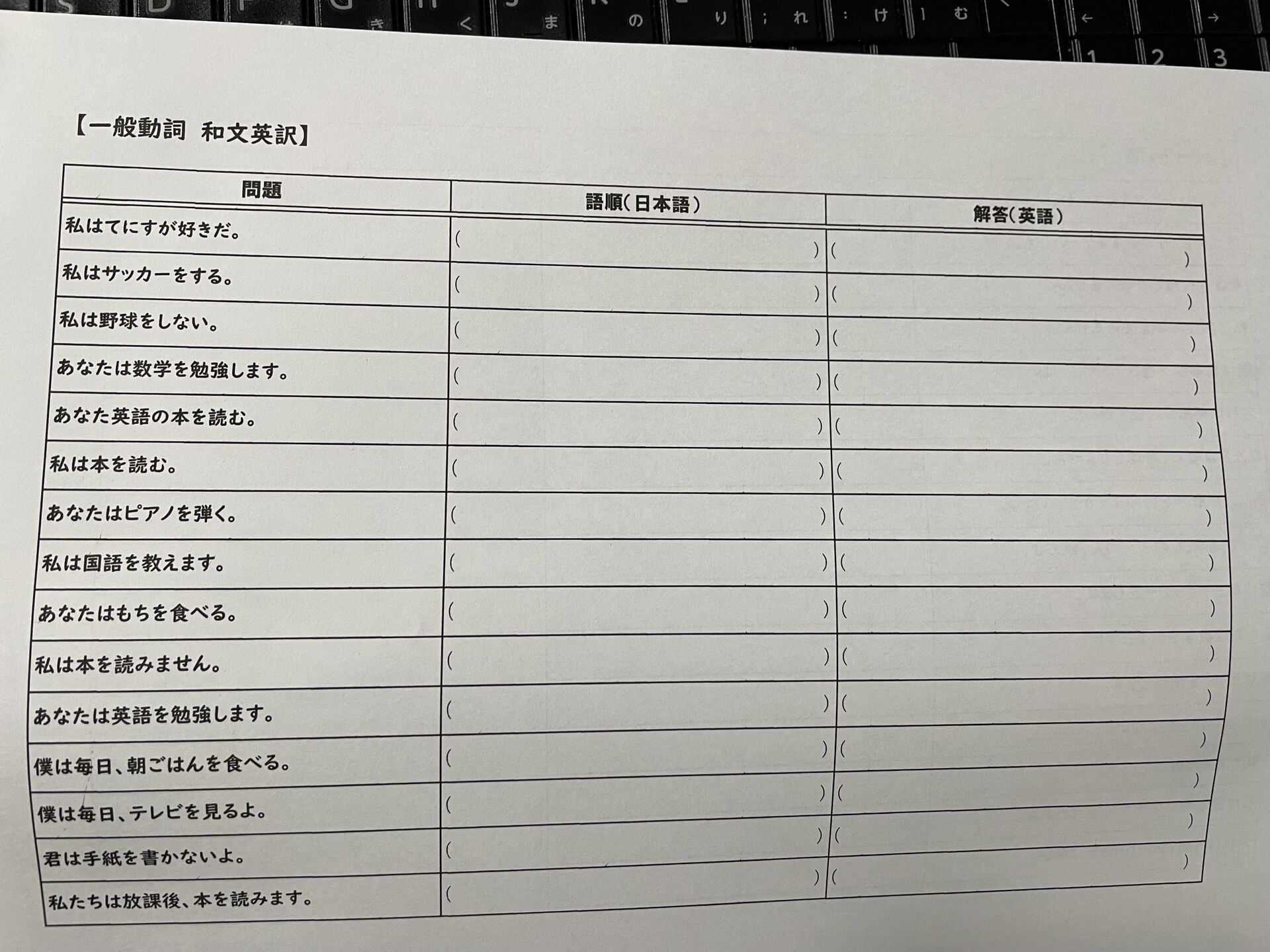 【小学生チルドレン】はこの量の和文英訳をこなす！